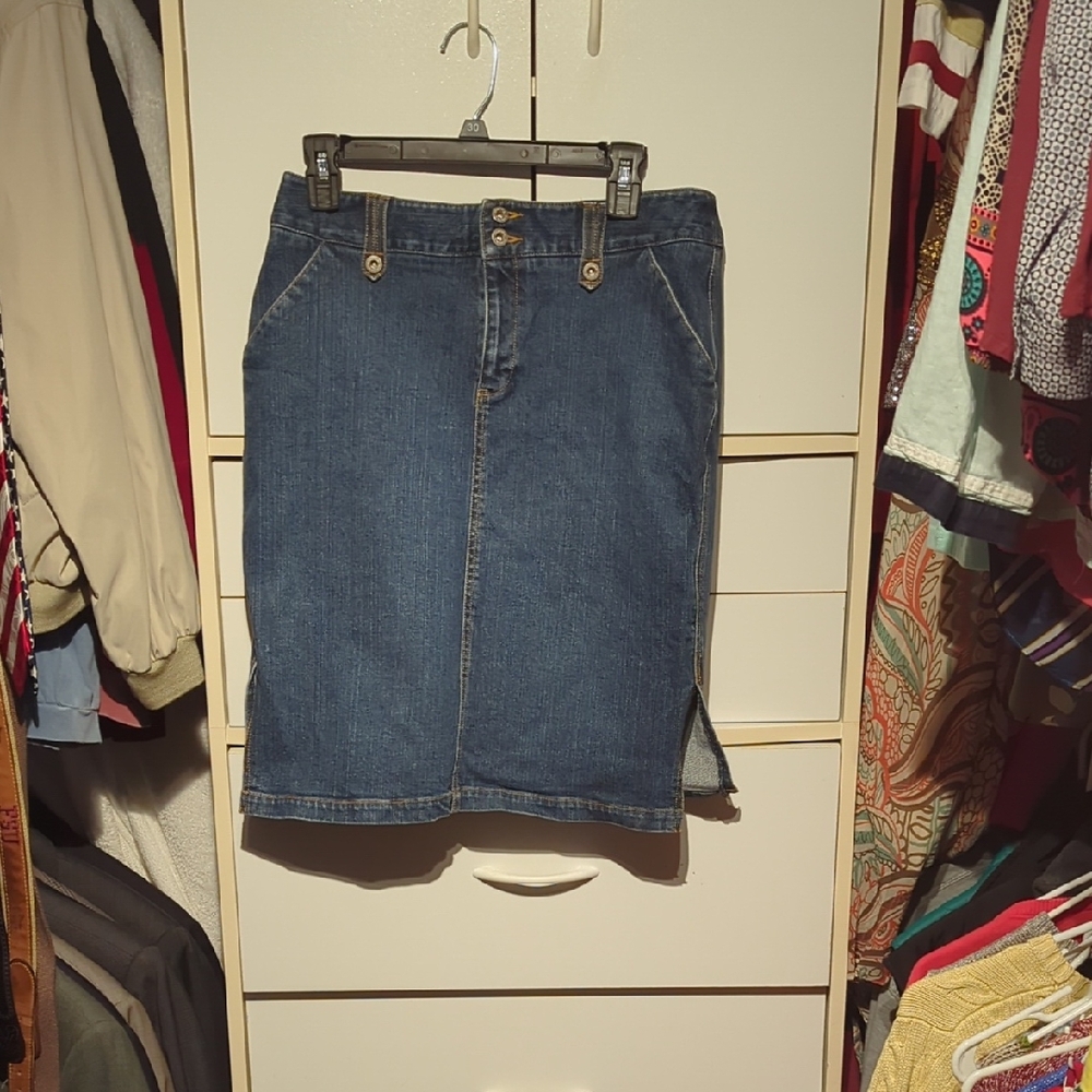 Sonoma Blue Knee-Length Pencil Skirt